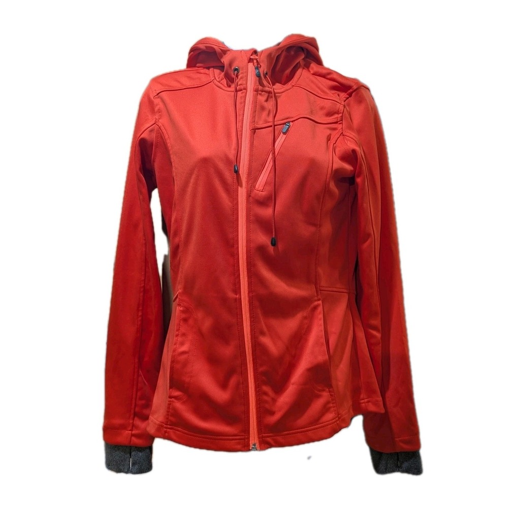 Mondetta Orange Thermal Running Hooded Jacket Size S/P Full Zip High Performance